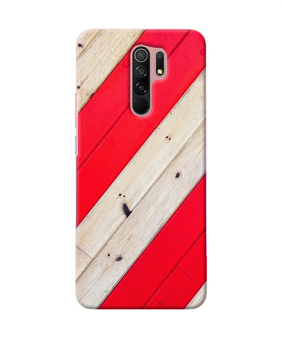 Abstract Red Brown Wooden Redmi 9 Prime / Poco M2 / M2 Reloaded Back Cover