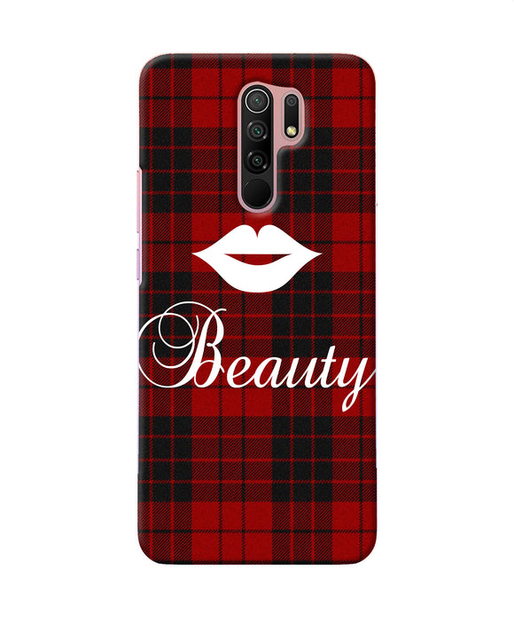 Beauty Red Square Redmi 9 Prime / Poco M2 / M2 Reloaded Back Cover