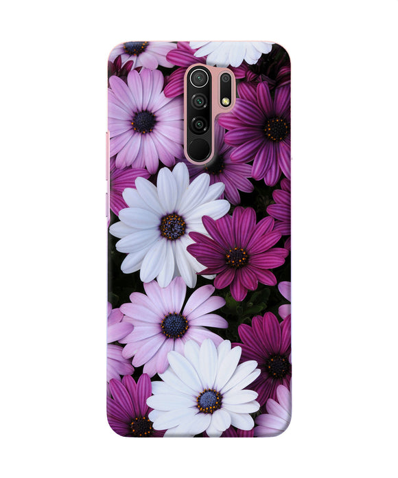 White Violet Flowers Redmi 9 Prime / Poco M2 / M2 Reloaded Back Cover