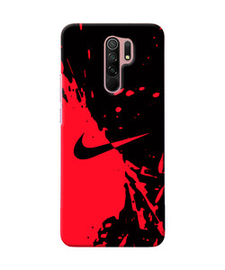 Nike Red Black Poster Redmi 9 Prime / Poco M2 / M2 Reloaded Back Cover