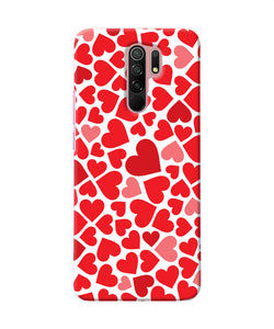 Red Heart Canvas Print Redmi 9 Prime / Poco M2 / M2 Reloaded Back Cover