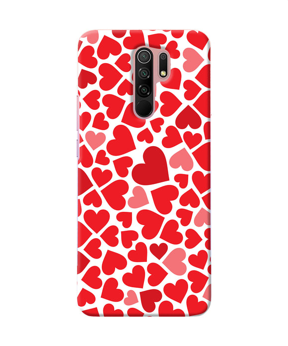 Red Heart Canvas Print Redmi 9 Prime / Poco M2 / M2 Reloaded Back Cover