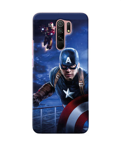 Captain With Ironman Redmi 9 Prime / Poco M2 / M2 Reloaded Back Cover