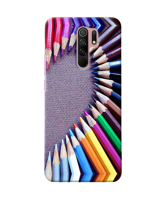 Color Pencil Half Heart Redmi 9 Prime / Poco M2 / M2 Reloaded Back Cover