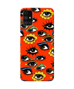 Abstract Eyes Pattern Samsung M31s Back Cover