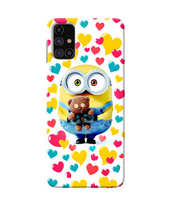 Minion Teddy Hearts Samsung M31s Back Cover