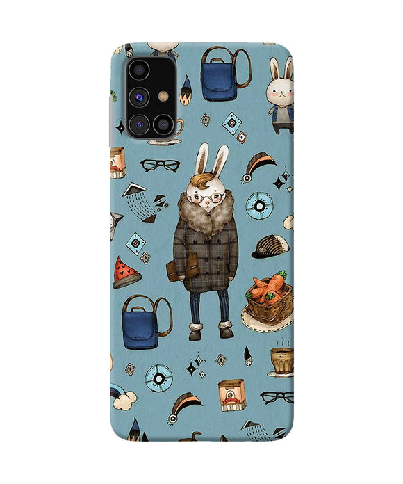 Canvas Rabbit Print Samsung M31s Back Cover