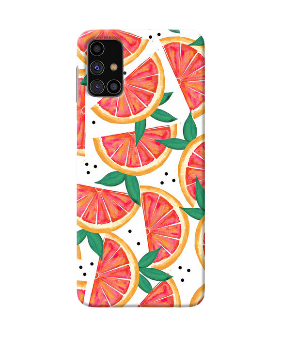 Abstract Orange Print Samsung M31s Back Cover