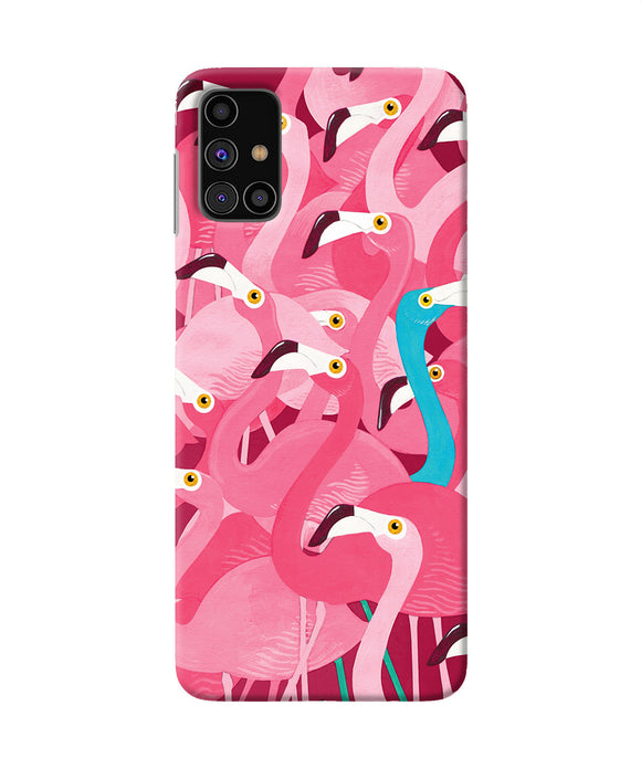 Abstract Sheer Bird Pink Print Samsung M31s Back Cover