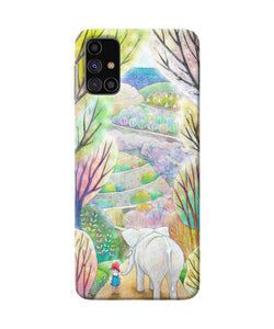 Natual Elephant Girl Samsung M31s Back Cover