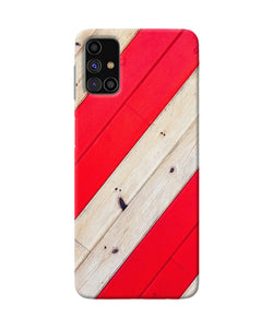 Abstract Red Brown Wooden Samsung M31s Back Cover