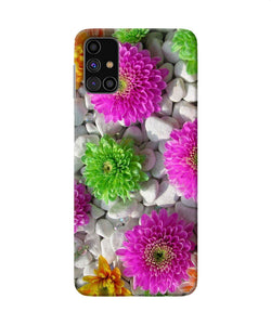 Natural Flower Stones Samsung M31s Back Cover