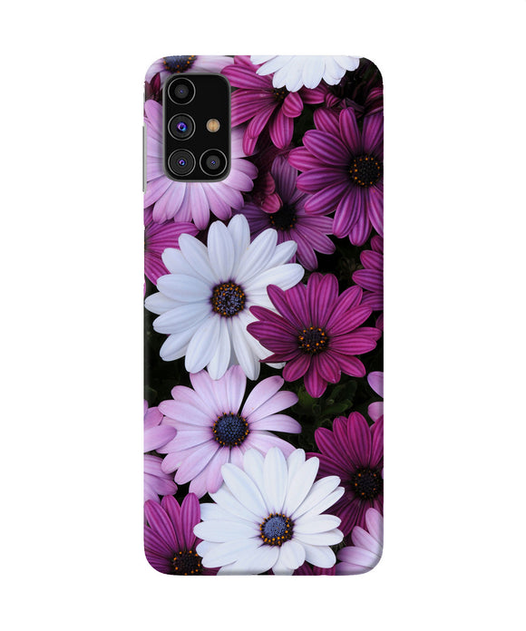 White Violet Flowers Samsung M31s Back Cover