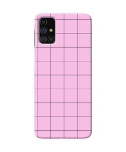 Pink Square Print Samsung M31s Back Cover