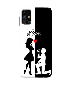 Love Propose Black And White Samsung M31s Back Cover