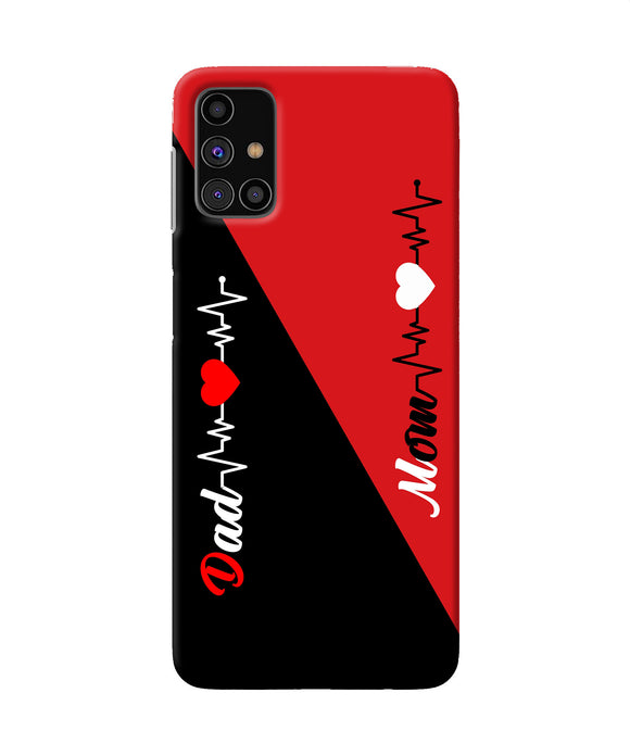 Mom Dad Heart Line Samsung M31s Back Cover