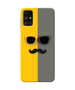 Mustache Glass Samsung M31s Back Cover