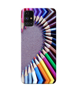 Color Pencil Half Heart Samsung M31s Back Cover