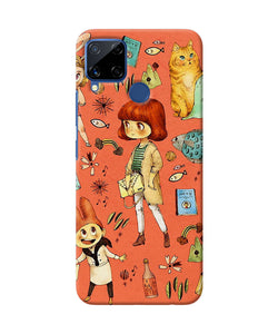 Canvas Little Girl Print Realme C15 Back Cover