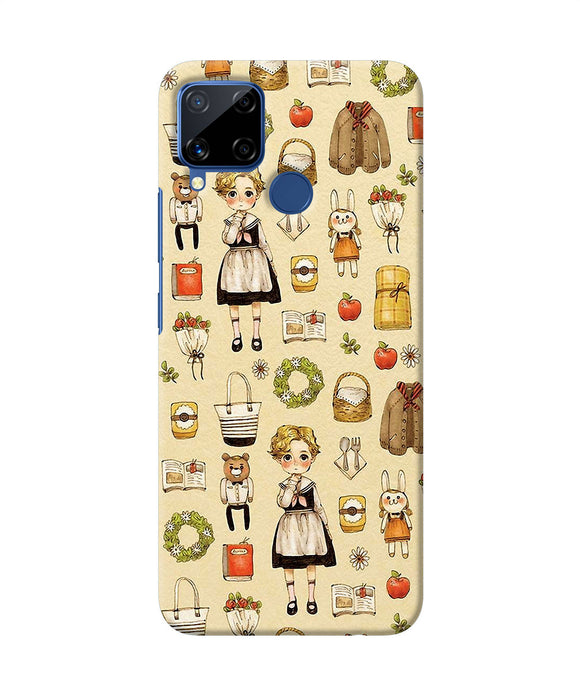 Canvas Girl Print Realme C15 Back Cover