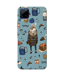 Canvas Rabbit Print Realme C15 Back Cover