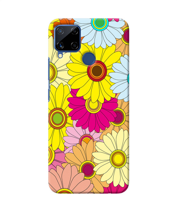 Abstract Colorful Flowers Realme C15 Back Cover