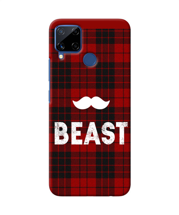 Beast Red Square Realme C15 Back Cover