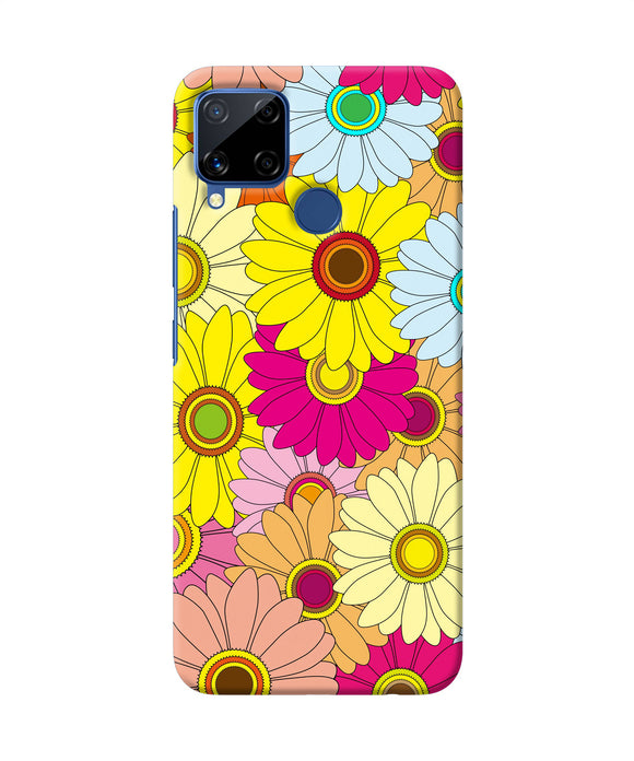 Abstract Colorful Flowers Realme C15 Back Cover