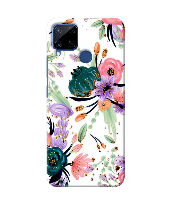Abstract Flowers Print Realme C15 Back Cover