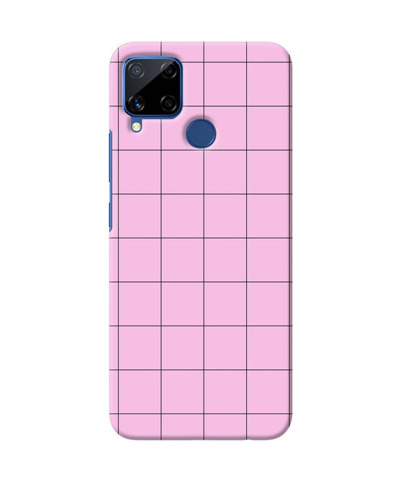 Pink Square Print Realme C15 Back Cover