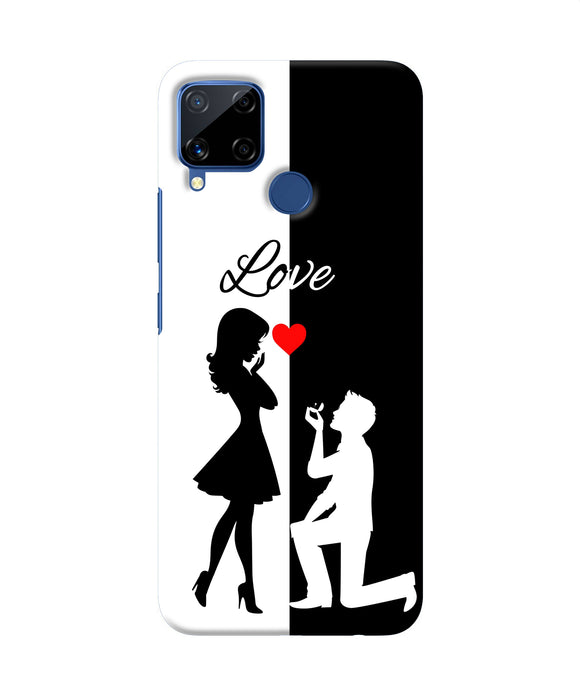 Love Propose Black And White Realme C15 Back Cover