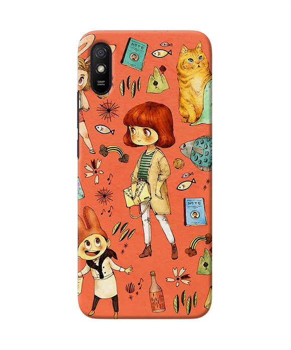 Canvas Little Girl Print Redmi 9a / 9i Back Cover