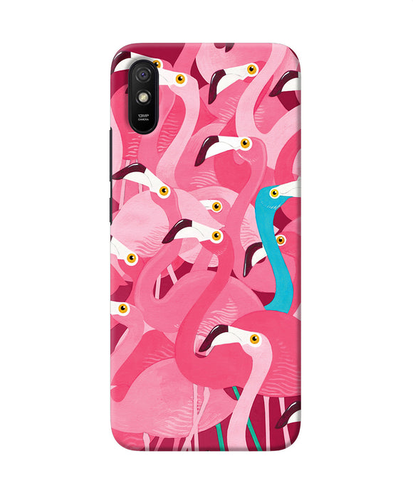 Abstract Sheer Bird Pink Print Redmi 9a / 9i Back Cover