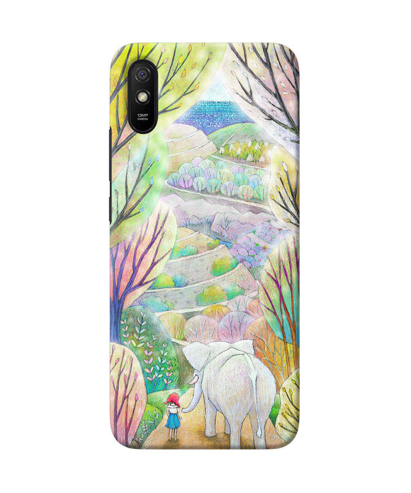 Natual Elephant Girl Redmi 9a / 9i Back Cover