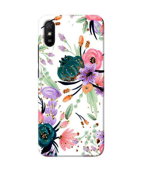 Abstract Flowers Print Redmi 9a / 9i Back Cover