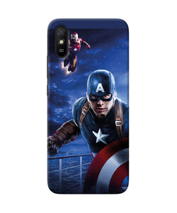 Captain With Ironman Redmi 9a / 9i Back Cover