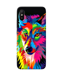 Colorful Wolf Sketch Redmi 9a / 9i Back Cover