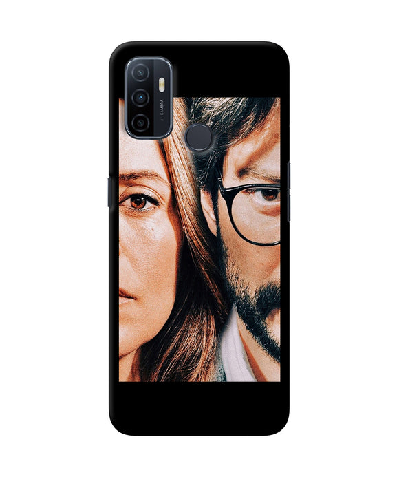 Money Heist Professor With Rachel Oppo A53 2020 Back Cover