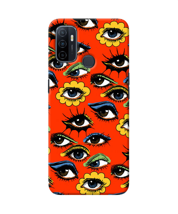 Abstract Eyes Pattern Oppo A53 2020 Back Cover