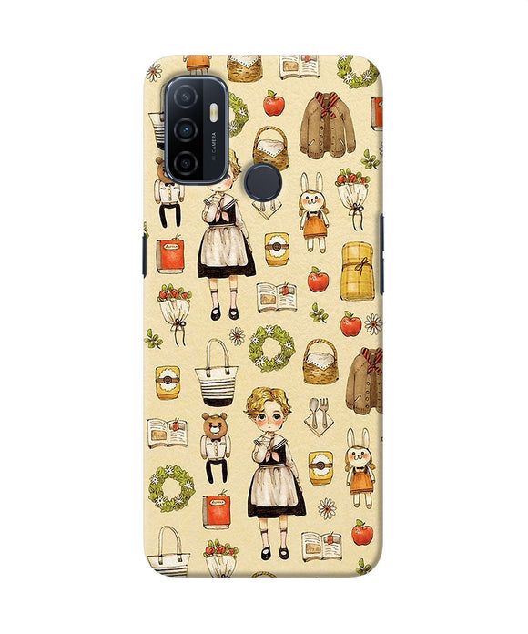 Canvas Girl Print Oppo A53 2020 Back Cover