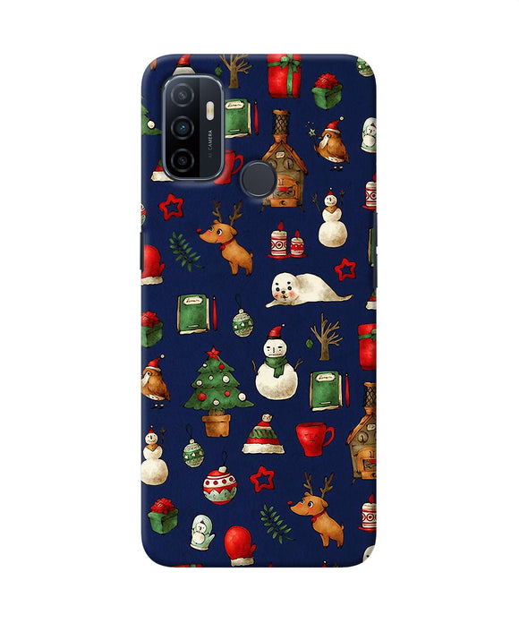 Canvas Christmas Print Oppo A53 2020 Back Cover