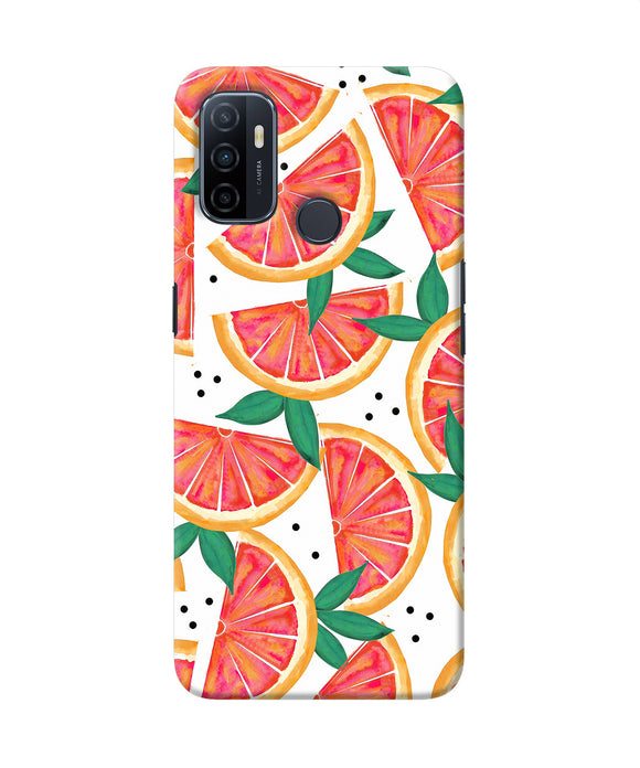 Abstract Orange Print Oppo A53 2020 Back Cover