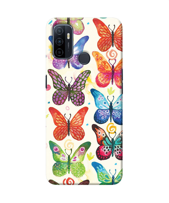 Abstract Butterfly Print Oppo A53 2020 Back Cover