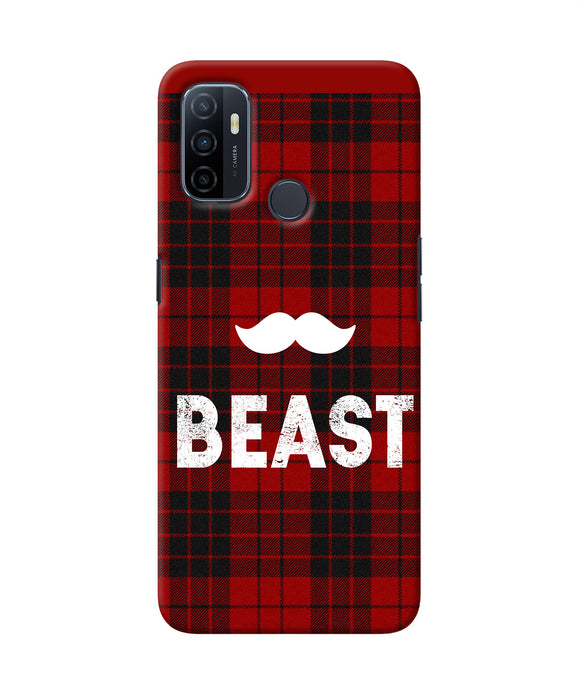 Beast Red Square Oppo A53 2020 Back Cover