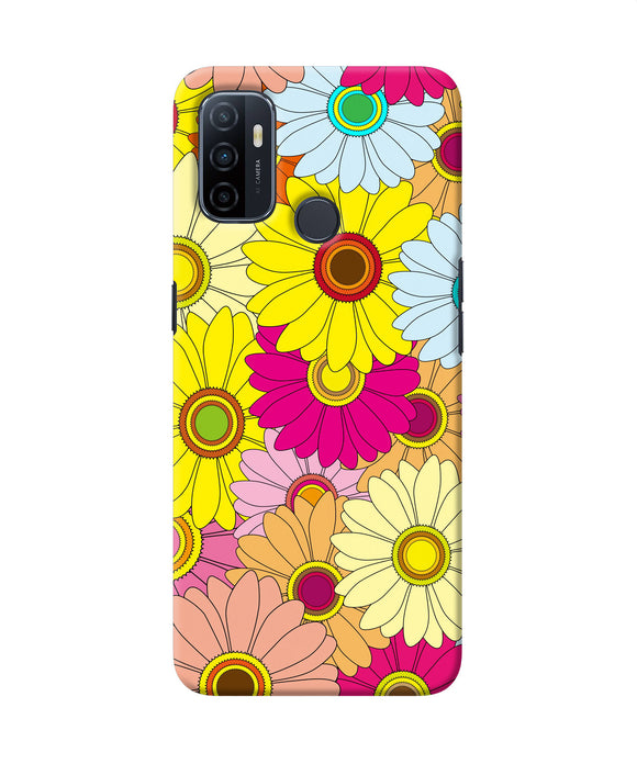 Abstract Colorful Flowers Oppo A53 2020 Back Cover