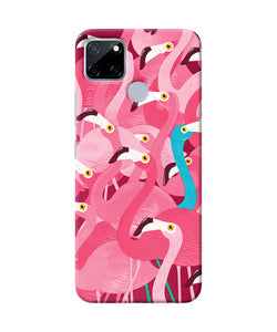 Abstract Sheer Bird Pink Print Realme C12 / Narzo 20 Back Cover