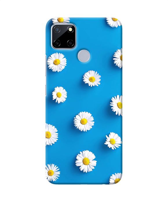 White Flowers Realme C12 / Narzo 20 Back Cover