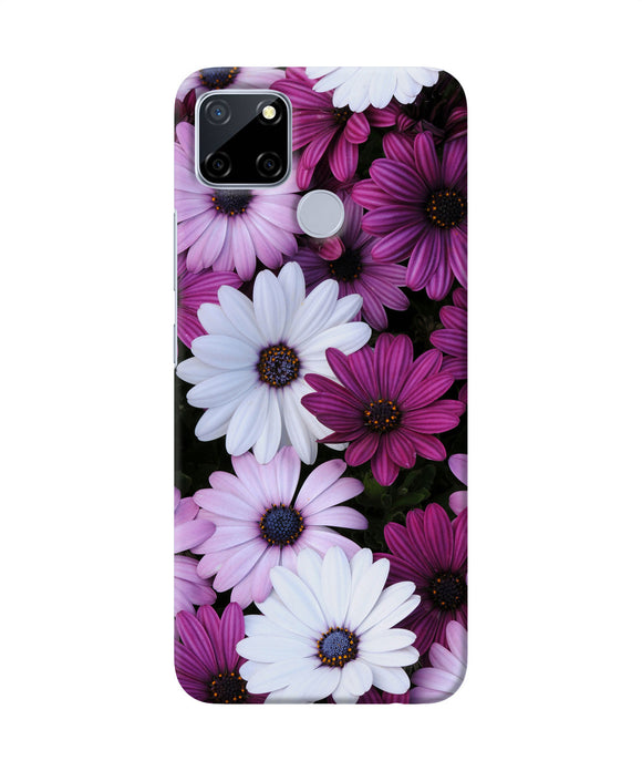 White Violet Flowers Realme C12 / Narzo 20 Back Cover