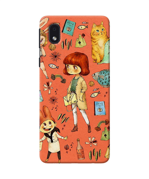 Canvas Little Girl Print Samsung M01 Core Back Cover