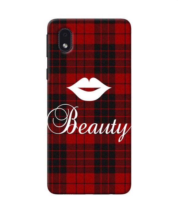 Beauty Red Square Samsung M01 Core Back Cover
